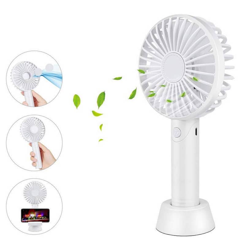 Rechargeable Folding Stand Fan White Neck Fan Table Top Fan 6