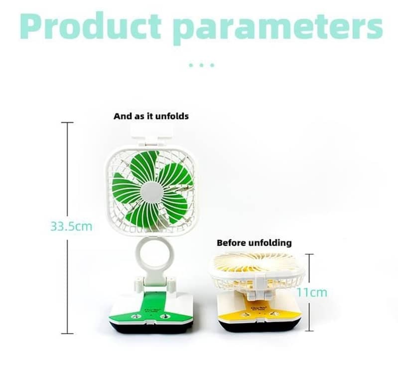 Rechargeable Folding Stand Fan White Neck Fan Table Top Fan 9