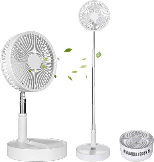 Rechargeable Folding Stand Fan White Neck Fan Table Top Fan 11