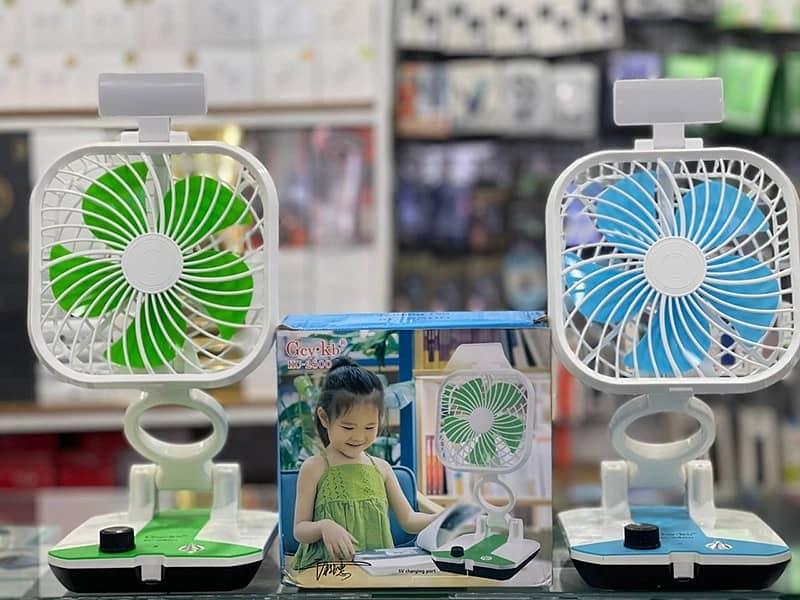 Rechargeable Folding Stand Fan White Neck Fan Table Top Fan 17