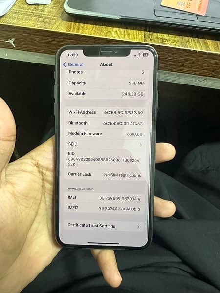 apple I phone x s Max 256 black grey 9