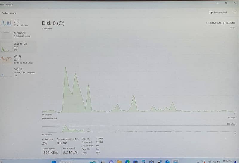 Surface Pro 7 i3 10 gen 1.20 GHz 4