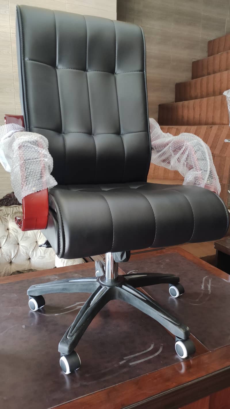 Chocolate Brown Executive Office Chair | Rexine Leather | 03295466664 1
