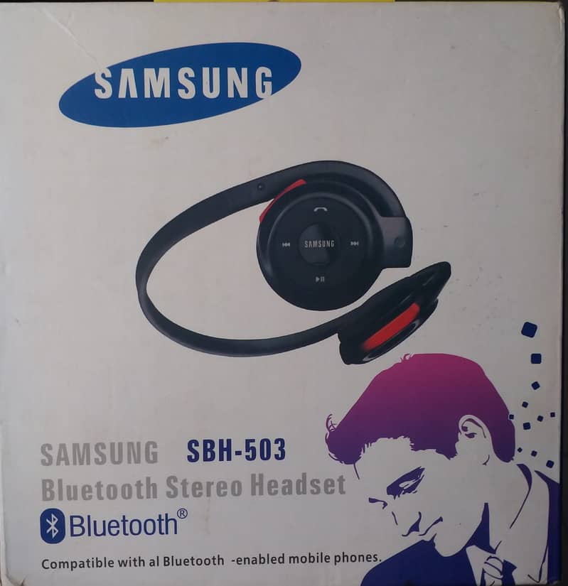 SAMSUNG wireless Headphone | Model: SBH-503 Red & black color 1