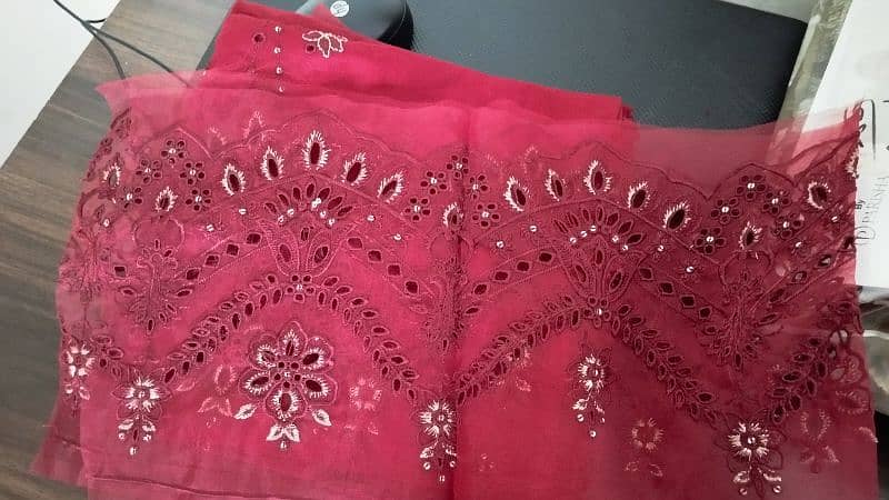 luxury unstitched embroidered karandi 3pc with wool shawl 1