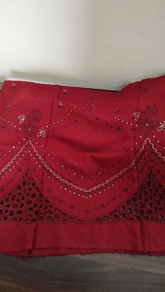 luxury unstitched embroidered karandi 3pc with wool shawl 2