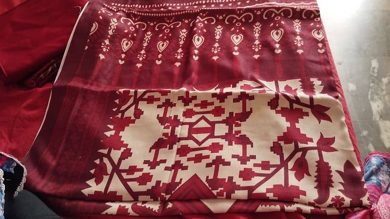 luxury unstitched embroidered karandi 3pc with wool shawl 10