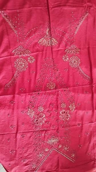 luxury unstitched embroidered karandi 3pc with wool shawl 12