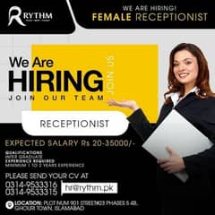 Receptionist Required | Jobs | Female