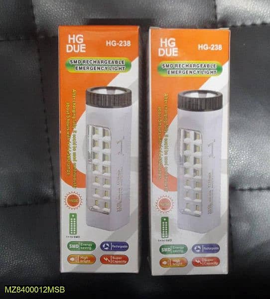 Rechargeable emergency light. Free delivery in All PAKISTAN. 0