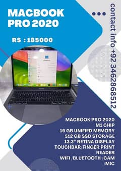 MacBook Pro 2020 13.3 inch 16GB RAM 512 GB SSD