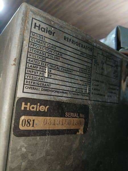 Haier fridge totally genuine condition All oky ha compressor geniune h 2