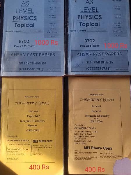 ALEVELS PAST PAPERS FOR SALE IN HALF PRICES PHY, CHEM, BIO 4