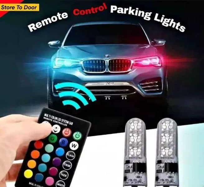 SMDs LED car parking light bulbs pair remote control 0