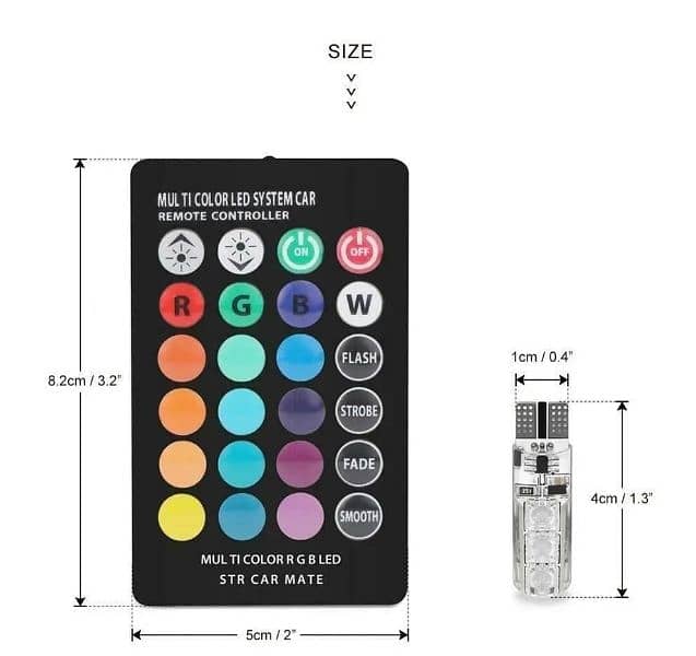 SMDs LED car parking light bulbs pair remote control 2