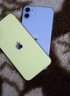 iphone 11 NON PTA JV 64 gb battery  75 %  yellow colour