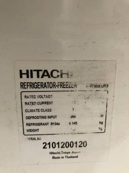 Hitachi double door black fridge 3
