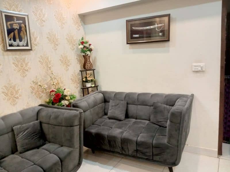 GRAY Turkish style sofa 7 seater with rugg and certains 1