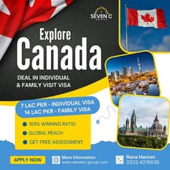 Canada multiple family visit Visa on done base 100%
