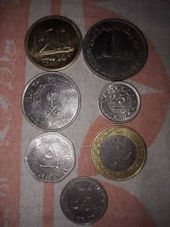 seven different coins