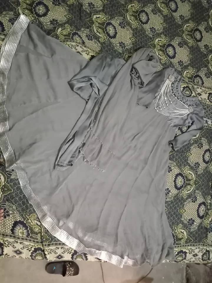 Ready to wear high flurr grey frock 7