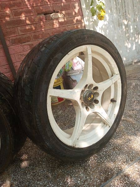 4 alloys Rims with Dunlop tyre for sports car honda civic 1