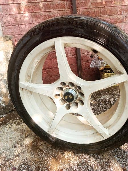 4 alloys Rims with Dunlop tyre for sports car honda civic 2