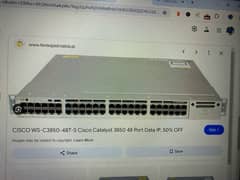 CISCO CATALYST SWITCH 3850-48T-S Qty available