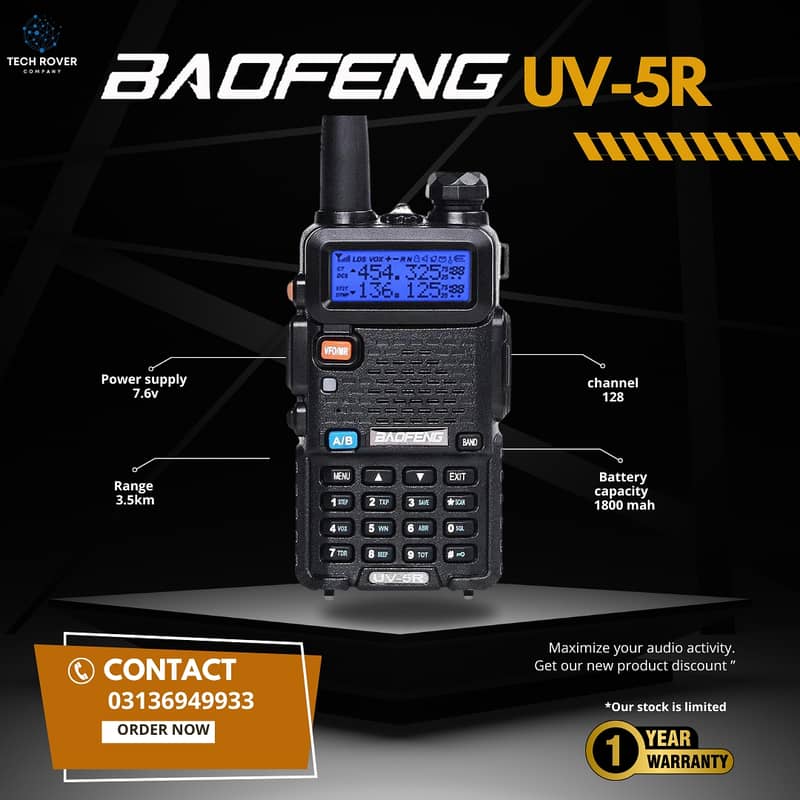 Walkie Talkie | Wireless Set Official Baofeng BFUV-5R Two Way Radio 0