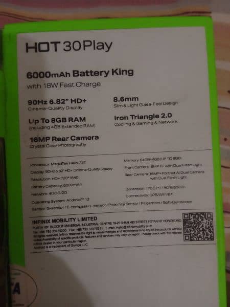 Infinix hot 30 play for sell 10/10 5