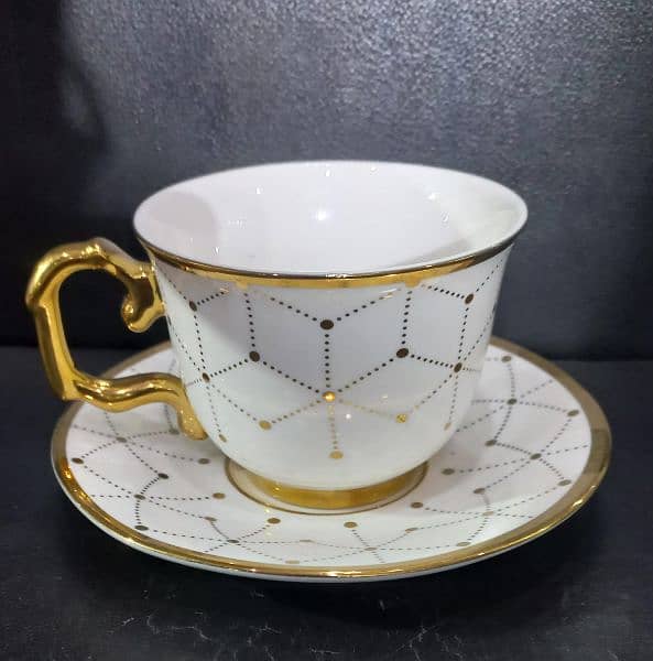 imported tea set with 6 cups and 6 saucers 0