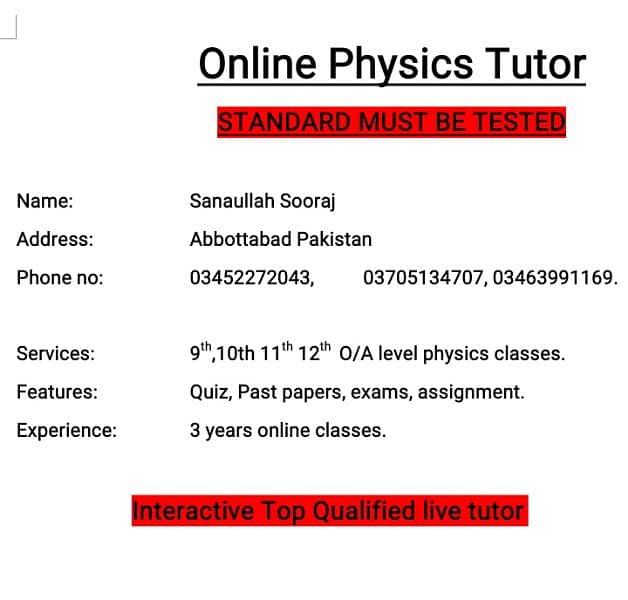 online physics tutor 1