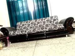 urgent sale low price sofa cum bed in black & gray color