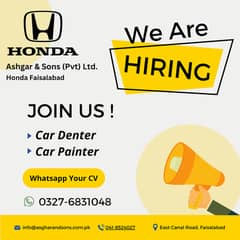 Car Denters and Painters - Job Opportunity at Honda Motors