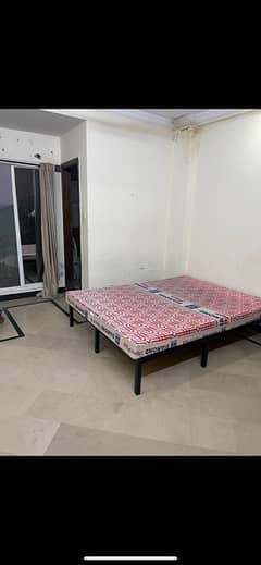 iron bed frame and mattress