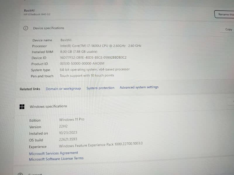 HP elite book g2 840 core i7 touch and type urgent 2