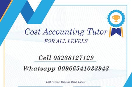 Cost Accounting, Financial Accounting tutor for all levels