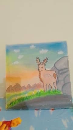 landscape deer painting for sale