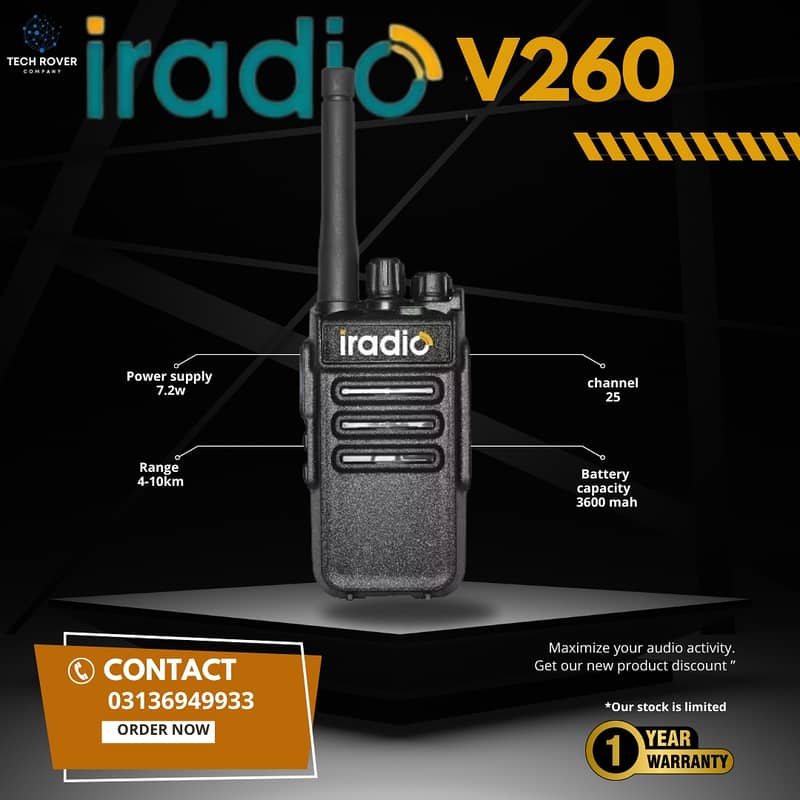 Walkie Talkie | Wireless Set Official IRADIO V260 Two Way Radio 0