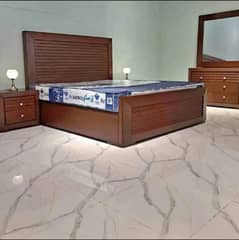 double bed set,king size bed set, sheesham wood bed set, complete set,