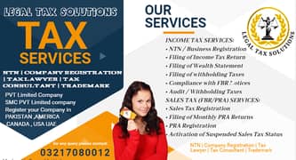 Tax Filer, FBR, Tax Consultant, Income Tax Return, Sales Tax, NTN