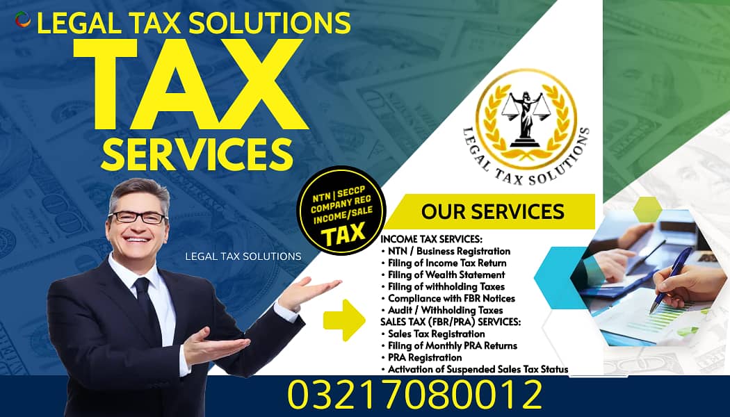 Sales Tax, Income Tax Return, Tax Consultant, FBR, Tax Filer, NTN 1