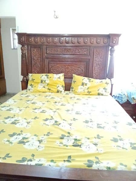 king size bed with 2 side tables and dressing table 2