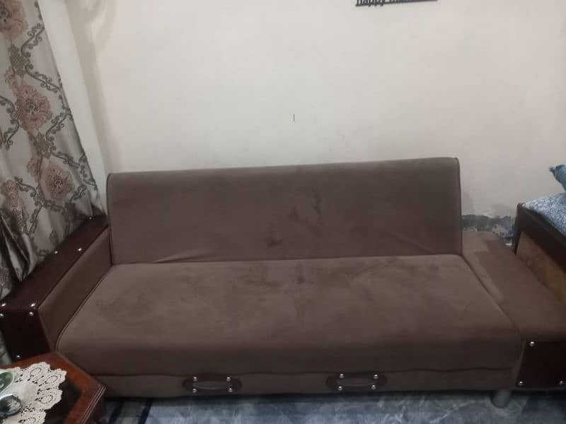 Diamond Velvet sofa cum bed 2