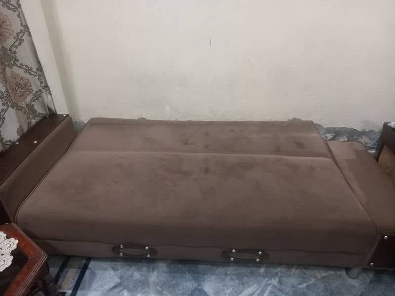 Diamond Velvet sofa cum bed 3