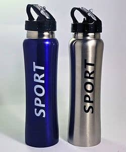 steel slim Water Bottle 750ml Ideal for Gym, School, College, & Sport 0