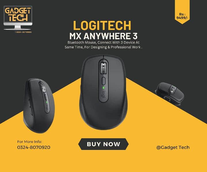 Logitech Mx Anywhere 3 Multidevice Rechargeable Bluetooth Mouse iMac 0