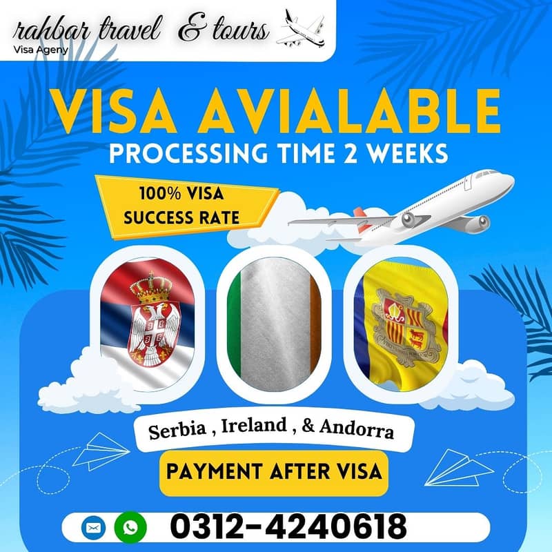 Serbia | Ireland | Andorra | Visit Visa | Visa | Payment After Visa 0