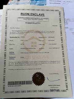 Rudn Enclave 7 Marla Exective Block plot file for sale
