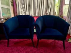 2 Beautiful Sofa or Coffee Chairs Blue Color